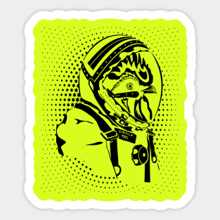 Chicken Spaceman, Retro Style Sticker